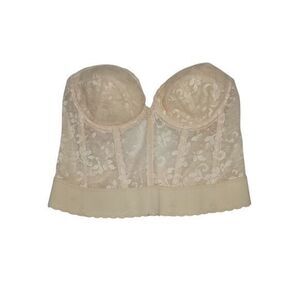 CARNIVAL vintage Size 36B Ivory Bustier corset Cropped bra Top 90s Lingerie NWOT